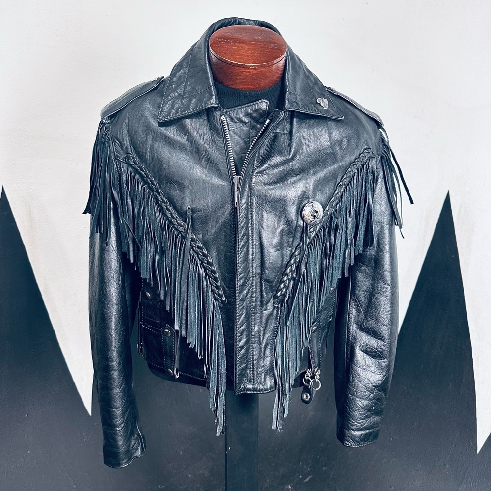 Furreallto Black Bomber Jacket with Fringe Details